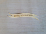 Banners - Happy Anniversary. Gold print on cream card. Pack of 10
