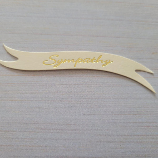 Banners - Sympathy. Gold on Cream card. Pack of 30