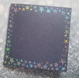 Card blanks and envelopes, 6" square, hot foil printed Star design