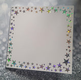 Card blanks and envelopes, 6" square, hot foil printed Star design