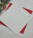 Card blanks and envelopes, 6" square, hot foil printed "Merry Christmas"