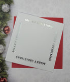 Card blanks and envelopes, 6" square, hot foil printed "Merry Christmas"