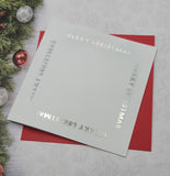 Card blanks and envelopes, 6" square, hot foil printed "Merry Christmas"