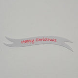 Banners - Happy Christmas White card printed Red