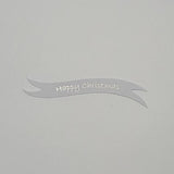 Banners - Happy Christmas White card printed Silver