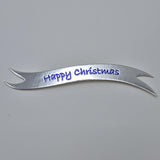 Banners - Happy Christmas Silver card printed Blue