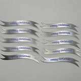Banners - Happy Christmas Silver card printed Blue