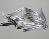 Banners - Happy Christmas Silver card printed Blue