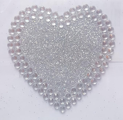 5cm Self Adhesive Diamante Heart