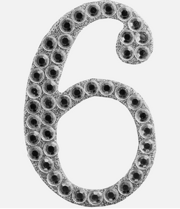 5cm Self Adhesive Diamante  Number 6