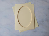 Card blanks and envelopes, 7x5 oval aperture, pack of 5