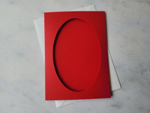 Card blanks and envelopes, 7x5 oval aperture, pack of 5