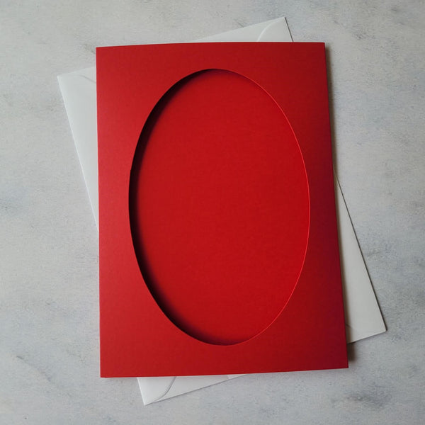 Card blanks and envelopes, 7x5 oval aperture, pack of 5
