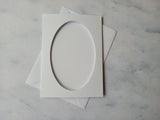 Card blanks and envelopes, 7x5 oval aperture, pack of 5