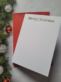 Card blanks and envelopes A6, pack of 5, hot foil printed Merry Christmas Printed Gold