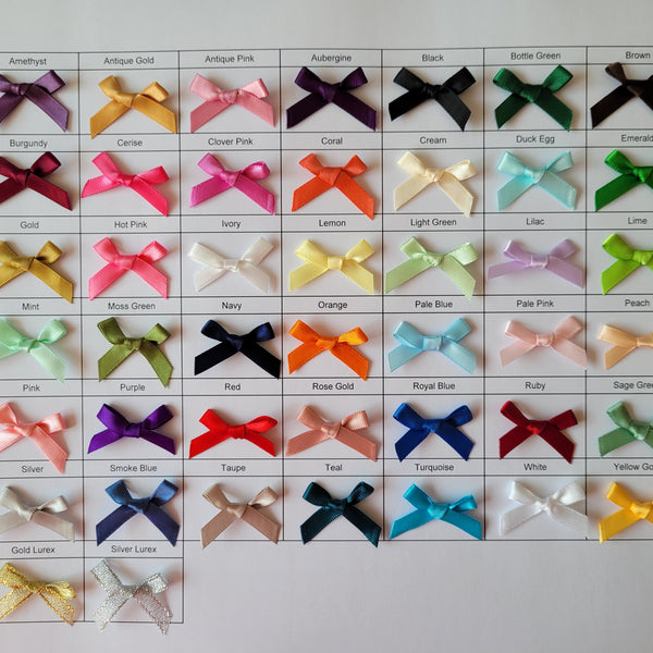 3cm Satin Bows, Yellow Gold