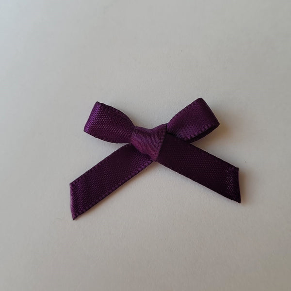 3cm Satin Bows, Aubergine