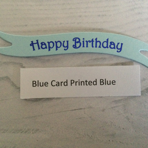 Banners - Happy Birthday Blue print on Blue Card
