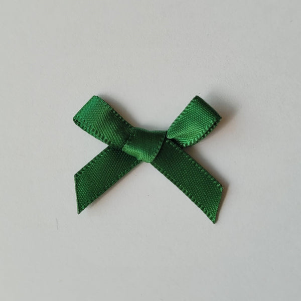 3cm Satin Bows, Bottle Green