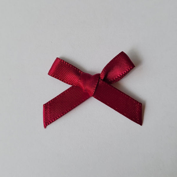 3cm Satin Bows, Burgundy