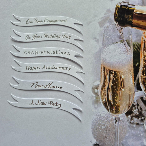 60 banners - Congratulations bundle Silver print on White card