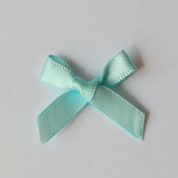3cm Satin Bows, Duck Egg