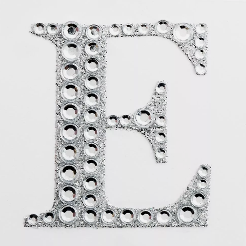 5cm Self Adhesive Diamante Letter E