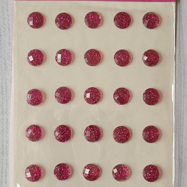 8mm self adhesive Glitter stickers - Fuchsia