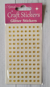 4mm self adhesive Glitter stickers - Gold