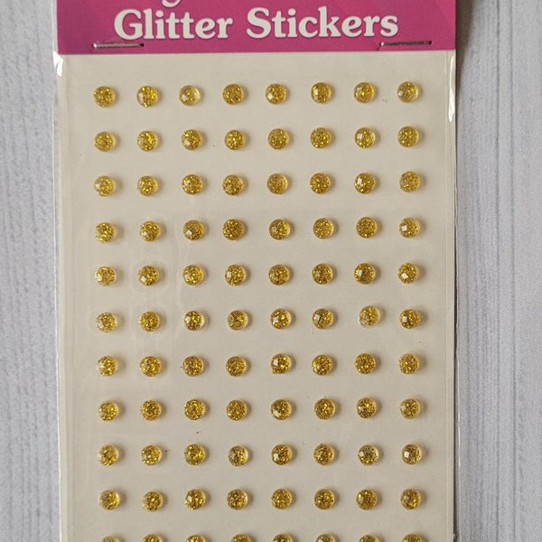 4mm self adhesive Glitter stickers - Gold