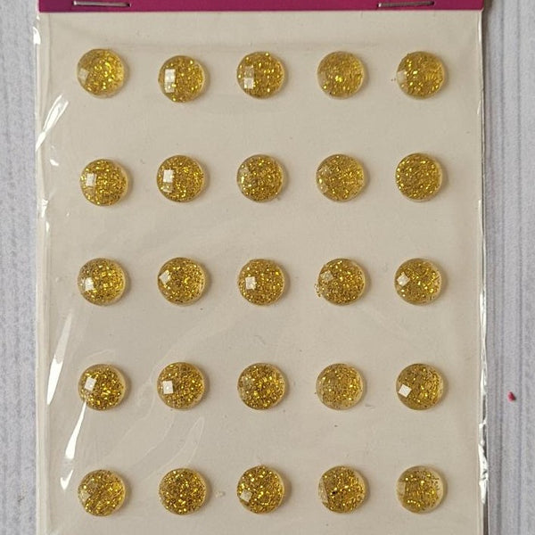 8mm self adhesive Glitter stickers - Gold