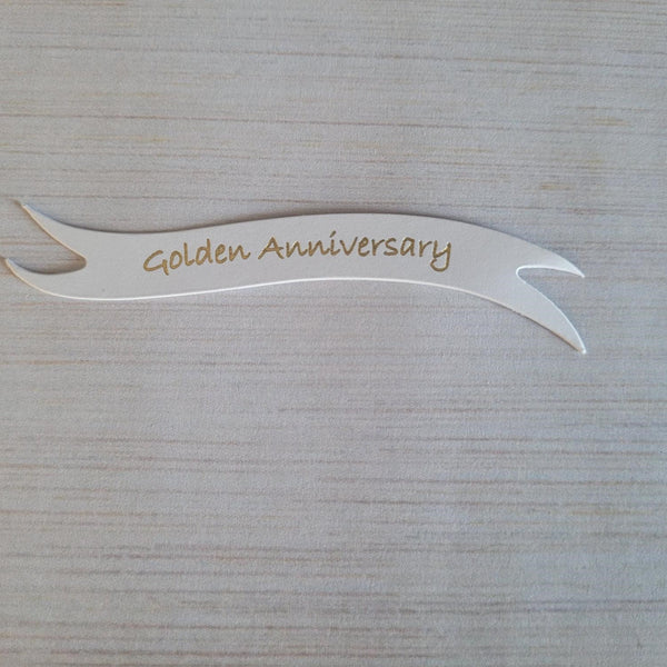 Banners - Special Anniversary Golden Gold print on White card