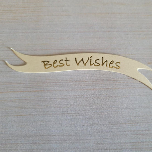 Banners - Best Wishes. Gold on Cream card. Pack of 10