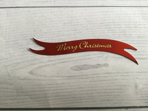 Banners - Merry Christmas Red card printed Gold