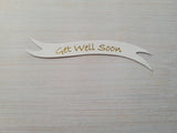 Banners - Get Well Soon. Gold on White card. Pack of 10