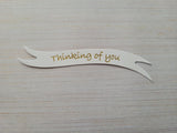 Banners - Thinking of You. Gold on White card. Pack of 30