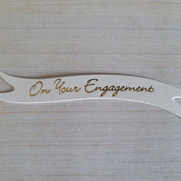 Banners - On your Engagement. Gold on White card. Pack of 30