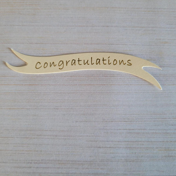 Banners - Congratulations Gold print on Cream card. Pack of 30