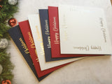 Card blanks and envelopes, 6" square, hot foil printed Happy Christmas