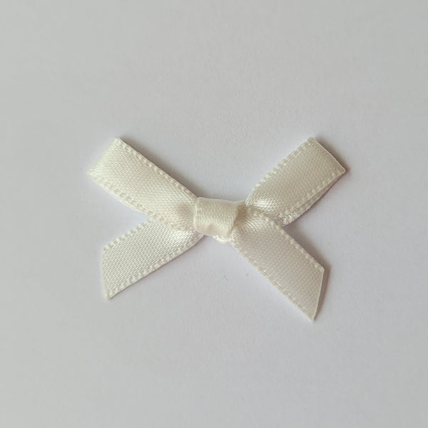 3cm Satin Bows, Ivory