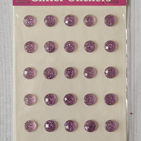 8mm self adhesive Glitter stickers - Lavendar