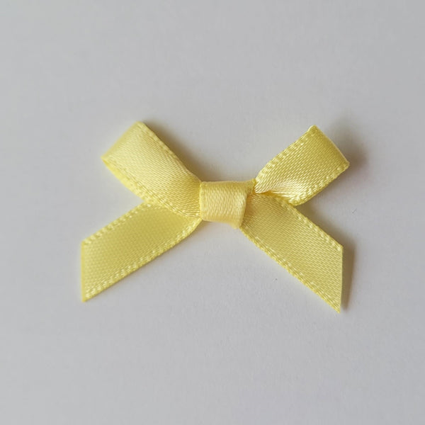 3cm Satin Bows, Lemon