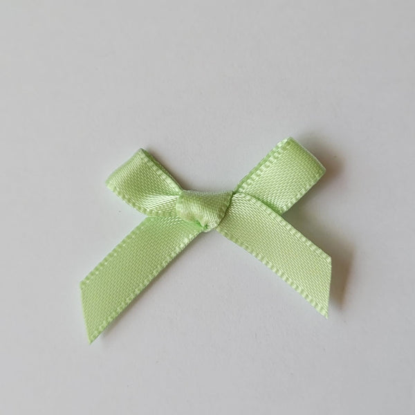 3cm Satin Bows, Light Green