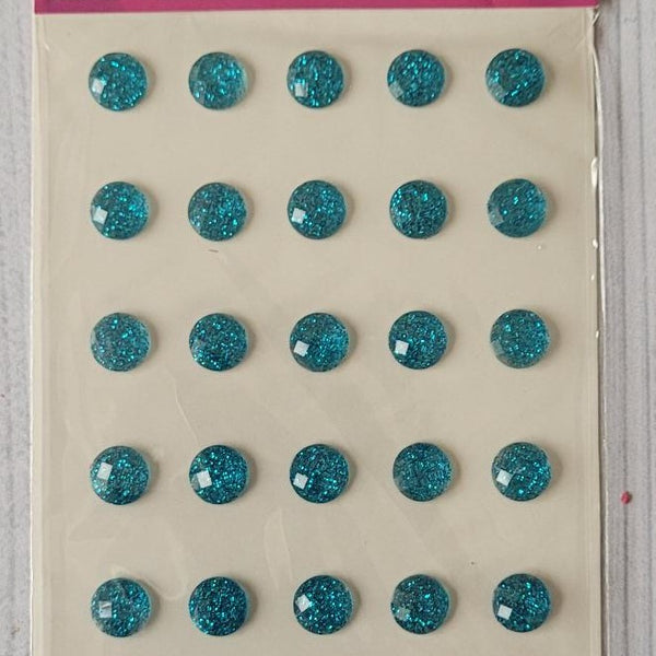 8mm self adhesive Glitter stickers - Light Blue
