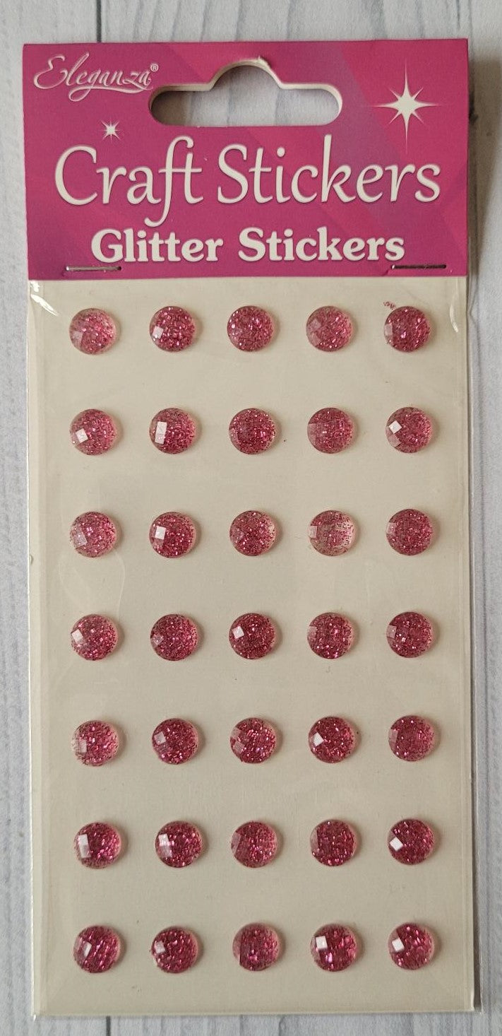 8mm self adhesive Glitter stickers - Light Pink