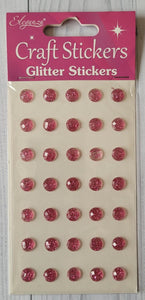 8mm self adhesive Glitter stickers - Light Pink