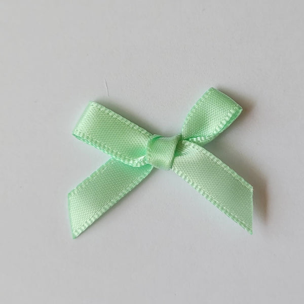 3cm Satin Bows, Mint Green