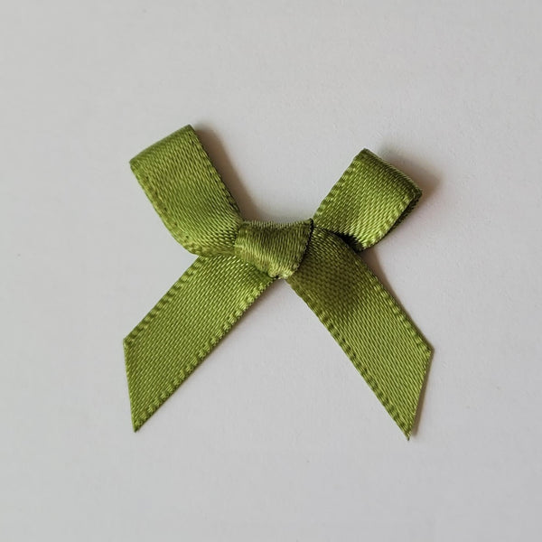 3cm Satin Bows, Moss Green