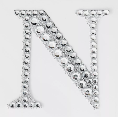 5cm Self Adhesive Diamante  Letter N