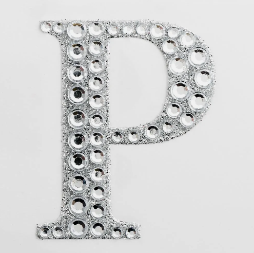 5cm Self Adhesive Diamante  Letter P